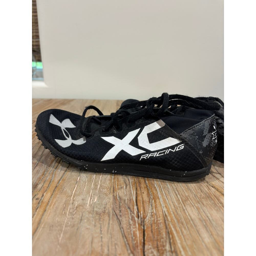 Under Armour Charged Bandit XC Spike track running shoes Size 7.5 Black White - Picture 6 of 8